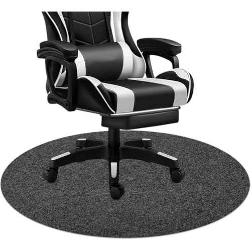 Office Chair Mat, 39"x39" Round Floor Protector Mat for Very Low Flat or No Pile Carpet/Hardwood Floor, Multi-Purpose Desk Chair Mat Rug£¨Dark Grey£©