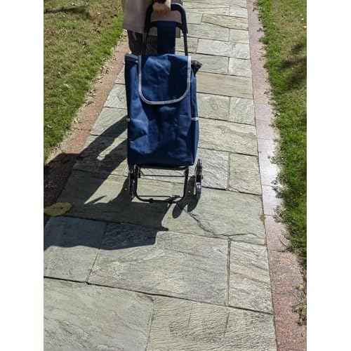 HUYINGC Portable Trolley Folding Cart with Wheels Good for Shopping Carry Things-Blue-T6