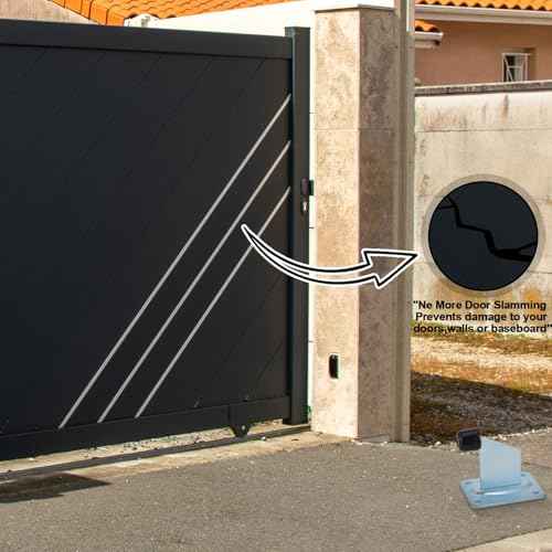 End Stop Heavy Duty Gate Stopper Floor Mount 4-5/8" Height for Outdoor Door Stop Gate with Base Plate Large Rubber Sliding Driveway Swing Rolling Door