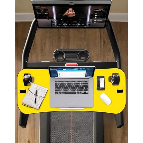 Treadmill Desk Attachment, Tread Tray Ergonomic Platform, Laptop Holder with Tablet Holder,New Universal Cooling Holes Laptop Stand for Home/Office(Yellow)