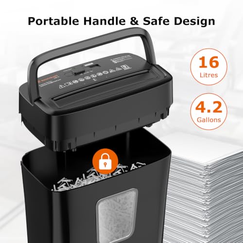 Bonsaii 9-Sheet Crosscut Paper Shredder Black P-4 Security Level for Home Use
