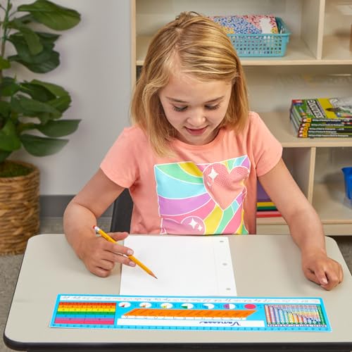 Really Good Stuff Vinyl Desktop Nameplates for Grades 3+ - Light Blue, 24 Pack