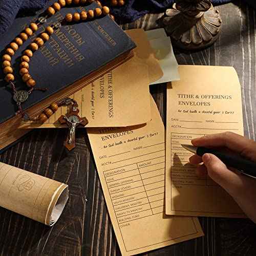 Church Supplies Tithe and Offering Envelope Kraft Offering Tithe Envelopes for Religious Church (500 Pieces)