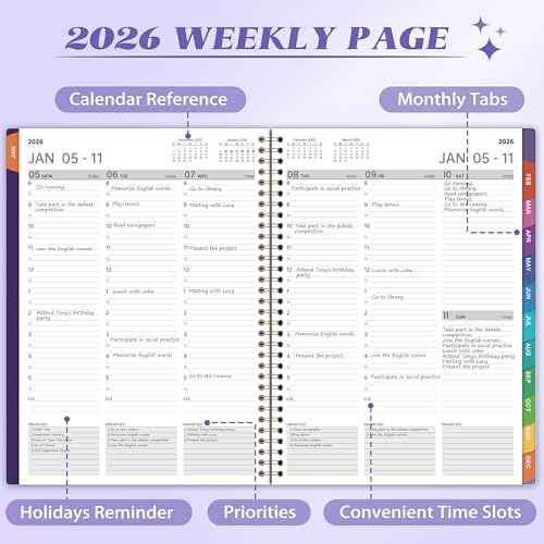 2026 Appointment Book/Planner - 8.2" x 11", Daily Planner 2026 from Jan. 2026 - Dec. 2026, 2026 Daily Hourly Planner with 30-Minute Interval, 12 Monthly Tabs, Back Pocket