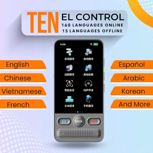 Herpla Portable Language Translator Device - 160 Languages Real-Time Voice & Text Translator