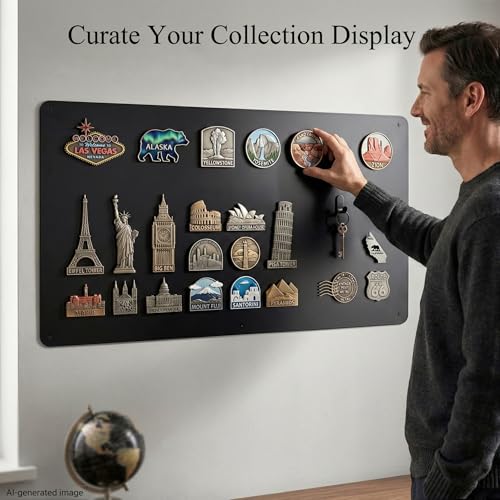 LYZZXI Large 39.4 x 19.7 Inch Black Magnetic Display Board for Collectors
