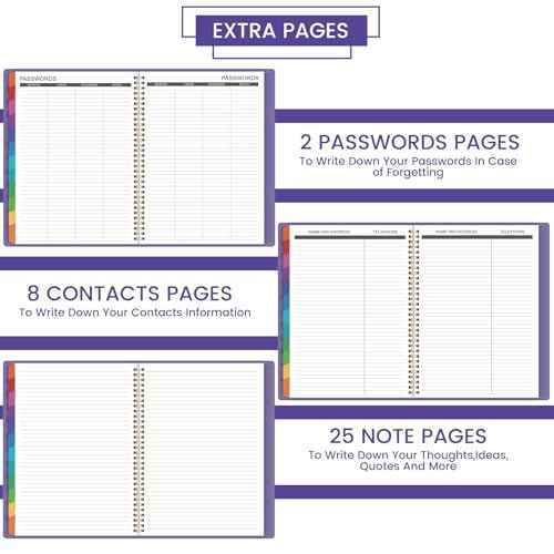 2026 Monthly Planner - Jan. 2026 - Dec. 2026, 12 Months Calendar/Planner 2026 with Faux Leather, 8.86" x 11.4", 15 Notes Pages, Strong Twin - Wire Binding, Pocket, Monthly Tabs, Perfect Organizer