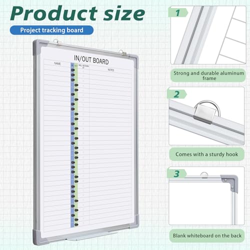 Lincia 24x18 Inch Magnetic Dry-Erase Whiteboard with Markers & Magnets - In & Out Board, Regular Style