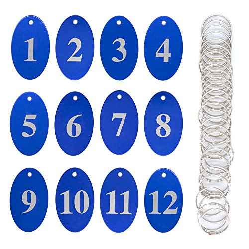StayMax Aluminum Alloy Oval Number Tag Key Tag with Key Rings