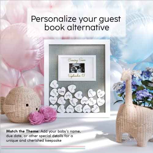 Great Lakes Memories GLM Premium Baby Shower Guest Book with Welcome Sign & 50 Hearts - Perfect Keepsake Memory Book for Boy & Girl Baby Shower Decorations, Alternative to Traditional Guest Books!