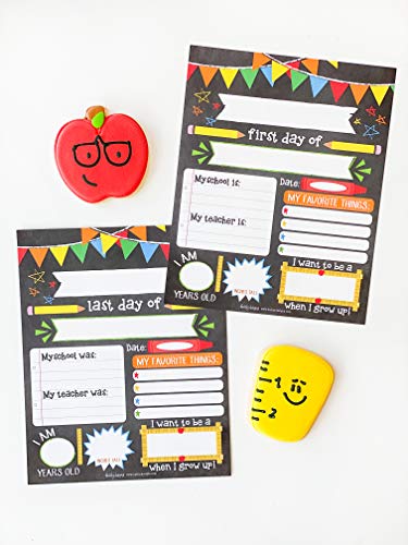 Chalk Fiesta My First Day of School Board - 10pcs Double Sided First & Last Day Sign, Vertical