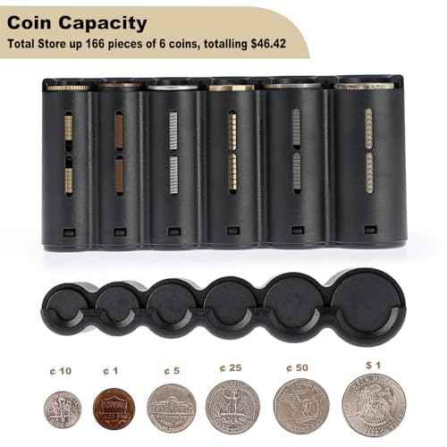BSTKEY 2 Pack US Coin Holder Coin Dispenser, Fanny Pack with Banknote Waiters Purse Coin Sorter Coin Organizer, Black Coin Storage Bag with Belt for Waitress Server Collector Cashier Change
