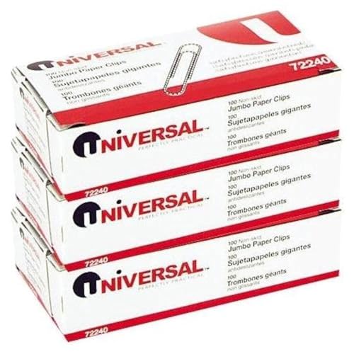 Universal Nonskid Paper Clips, Jumbo Wire 100 ct (3 pk)