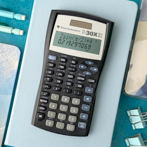 Texas Instruments TI-30XIIS Scientific Calculator Black - Two-Line Display, Math & Science