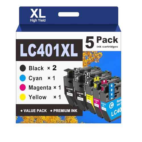 GoToners LC401XL Ink Cartridges Compatible for Brother LC401 Work with Brother MFC-J1010DW MFC-J1012DW MFC-J1170DW Printer (5, Multicolor, XL)