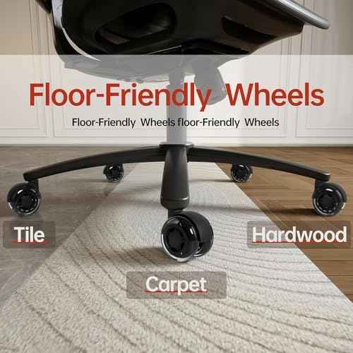 Office Chair Wheels, 3 Inch Double Rollerblade Office Chair Wheel Replacement-Smooth & Quiet Rolling Chair Wheels for Hardwood Floors & Carpet for Heavy Duty Gaming Chair Set of 5 Black