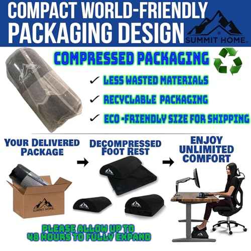 Ergonomic Under Desk Foot Rest for Office Use ? Adjustable Height Memory Foam Foot Stool Under Desk for Office Chair, Gaming Chair, Home & Car ? for Back, Knee, Hip & Foot Pain Relief