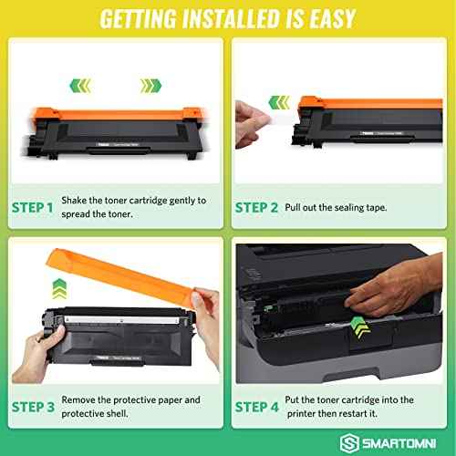 TN660 Compatible Toner Cartridge Replacement for Brother TN660 TN630 Toner Cartridge Black for Brother DCP-L2520DW L2540DW HL-L2300D L2320D L2340DW L2360DW L2380DW MFC-L2700DW L2720DW L2740DW 2-Pack