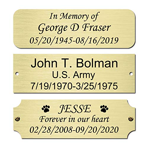 NEMOCI Brass Personalized Name Plate 3x1 Inch Custom Engraved Plaque