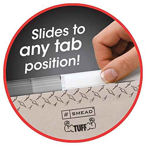 Smead TUFF Extra Capacity Box Bottom Hanging Folder, 2" Expansion, 1/3-Cut Easy Slide Tab, Letter Size, Steel Gray, 18 Per Box (64240)