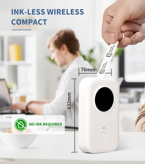Phomemo D30 Label Maker, Bluetooth Mini Label Maker Machine, Portable Thermal Printer Small Rechargeable Labeler for Kids School Classroom Teacher Supplies, Home Office Labeler Works with Tablet/Phone