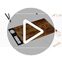 VECELO Rustic Brown Adjustable Drafting Table Art Desk with Storage & Stool