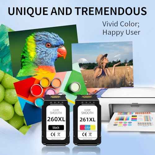 260XL 261XL Ink cartridges Replacement for Canon 260 261 Ink PG-260 XL CL-261 Ink catridges Compatible with TS6420a TS6400 TS6420 TR7020a TR7000 TR7020 TS5320 TS5300 Printer (1Black 1 Tri-Color)