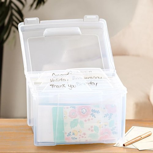 The Lakeside Collection Card File Box with 6 Dividers