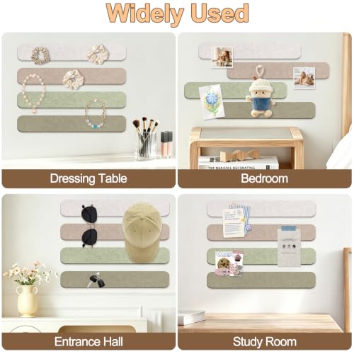 Linen Dusk Felt Bulletin Board Strips 8 Pack - Cork Board Alternative for Wall Decor