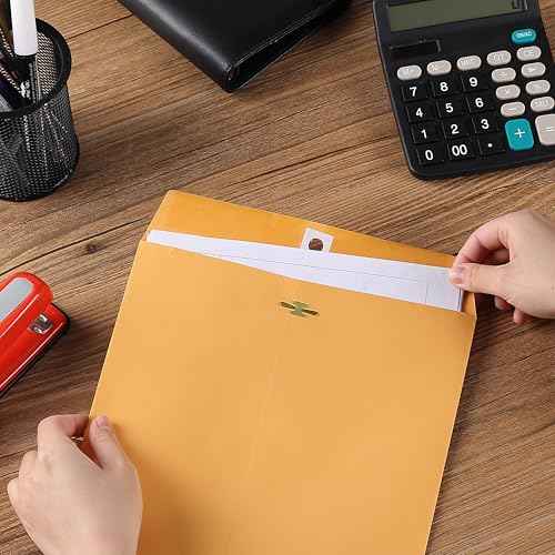 Mr. Pen- Clasp Envelopes,18 Pack, 9x12, Brown Kraft, Letter Size Envelopes, Document Envelope