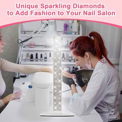 Upgraded Half Moon Light with Phone Holder, 23in Foldable Half Moon Light for Nail Desk, Nail Table Lamp with Stepless Dimming & Color Temperature (Small-23In)