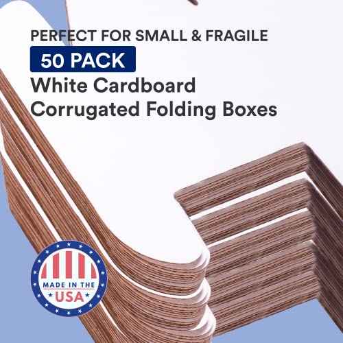 BOX USA Small Shipping Boxes 10"L x 4"W x 2"H, 50-Pack | Foldable Corrugated Cardboard Crush-Proof Box for Shipping, Packing, Moving and Storage 10x4x2