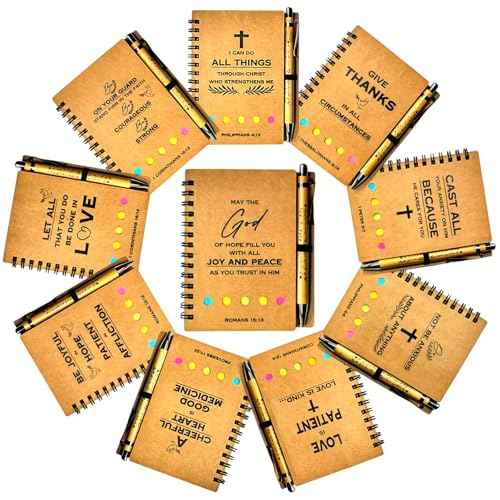30 Sets Christian Notebooks Bulk Prayer Journals Inspirational Christian Gifts Bible Notebook with Bible Verse Pens for Women Men Church Members Bible Study Groups & Church Families