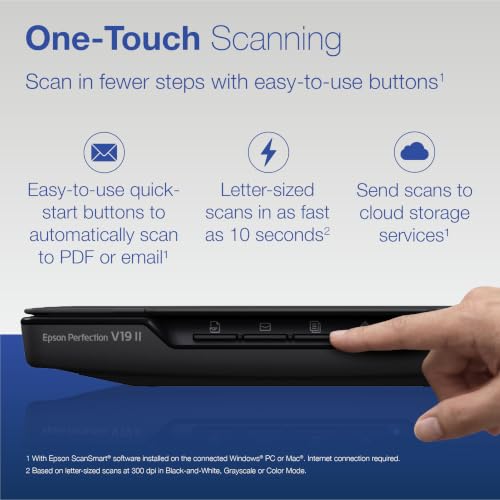 Epson Perfection V19 II Flatbed Photo Scanner 4800 dpi Optical Resolution