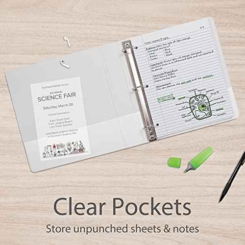 Oxford 3 Ring Binders, Binders for School and Office, 3 Inch ONE-Touch Easy Open D Rings, 3-Sided View Binder Covers, Xtralife Hinge, Non-Stick, PVC-Free, White, 650-Sheet Capacity, 4 Pack (79915)