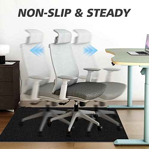 Sycoodeal Office Chair Mat for Hardwood Floor,Office Computer Gaming Chair Mat for Tile Floor,Large Floor Protector Rug,Anti-Slip,Easy to Clean,Pure Black(48"x60")