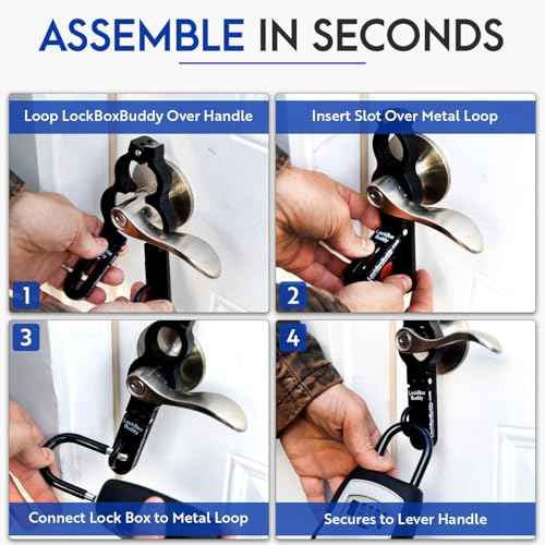 Secure Lock Box Attachment for Lever Handles - Realtors, Vacation Rentals and Real Estate Agent Supplies - Realtor Supplies for Key Lock Box for Keys with Code (1 Pack)