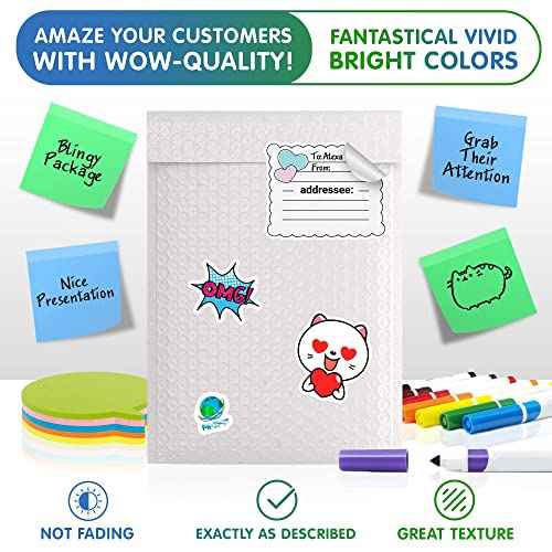 White Poly Bubble Mailers Self Seal, 9.5 x 13.5 Inch. Pack of 50 Bubble Packaging Envelopes for Shipping. Durable Padded Envelopes Waterproof. Self Seal Padded Mailers. Shipping Packages