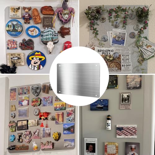Magnetic Bulletin Board 12.5 x 8.6 Inches Wall Display Metal Sign with Mounting Hardware