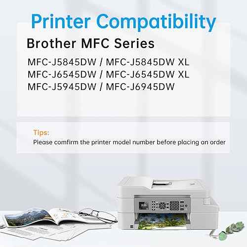 LC3037 Ink Cartridges 4-Pack BK/C/M/Y, Super High Yield Compatible for Brother LC3037 LC3037XXL LC3039 MFC-J6545DW Printer Ink