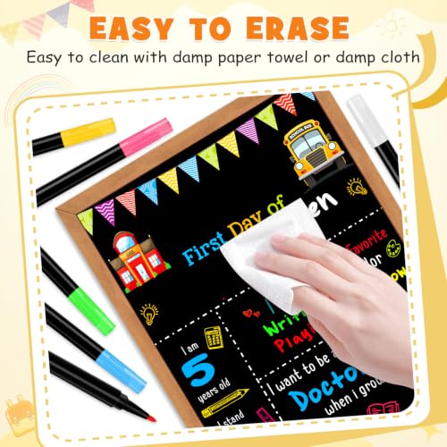 First Day of School Sign Board with 6 Liquid Chalk Markers - Style 1 / 11