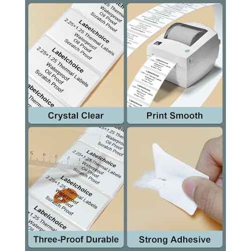 2.25" x 1.25" 3-Proof White Direct Thermal Labels for Zebra ZD410 ZD411 LP2824 ZD421 ZD420 GK420D, 12 Rolls 12000 Pcs 2-1/4x1-1/4 Barcode Return Address Labels Used with Rollo MUNBYN