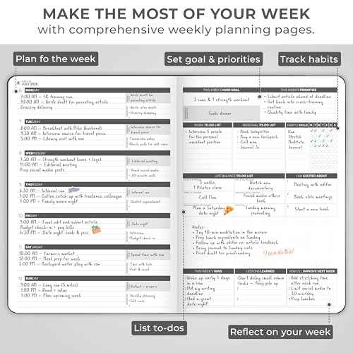 Clever Fox Planner PRO Dated (Jan 2026?Jan 2027) Weekly & Monthly Life Planner to Increase Productivity, Time Management and Hit Your Goals ? Organizer, Gratitude Journal ? A4 Size (Black)