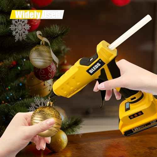 BLEDS 100W Cordless Glue Gun for Dewalt 20V Battery, LED Digital Temperature Adjustable 212-392¡ÆF, High Output Handheld Power Full Size Heavy Duty Hot Glue Gun with 10 Glue Sticks, Tool only
