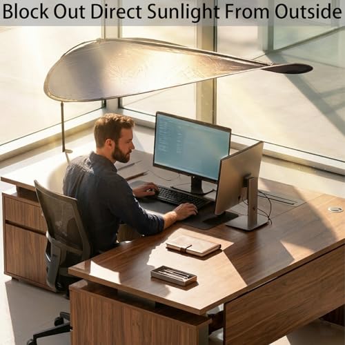 Office Cubicle Desk Shade 65 Inch - Light Blocking, Foldable Privacy Screen for 50-60 Inch Cubicles