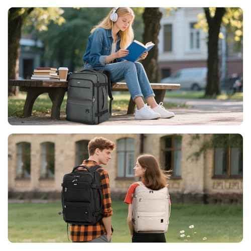 WANDF 17-Inch Laptop Travel Backpack For Spirit Airlines Personal Item Bag 18x14x8 with Wet Pocket for Men Women (Grey)