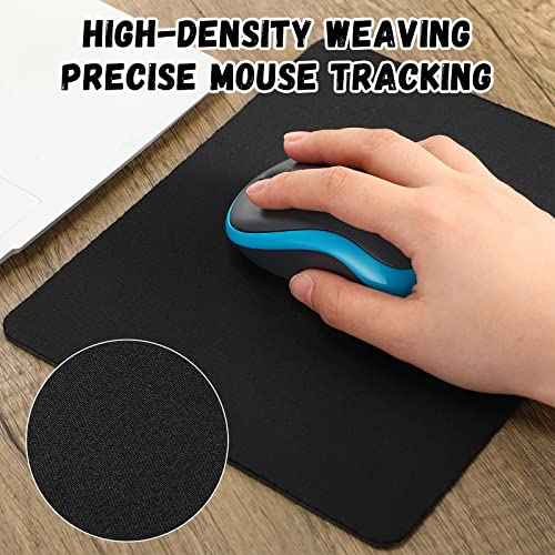 Crtiin 50 Pack Mouse Pad Bulk Computer Mouse Pad Gaming Mousepad for Computers, Laptop, Back to School Office Graduation Gifts with Non Slip Rubber Base(7.09 x 8.66 Inch,Black)