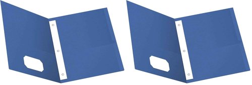 Oxford Twin Pocket Folders with Fasteners, Letter Size, Royal Blue, 25 per Box (57712) (Pack of 2)