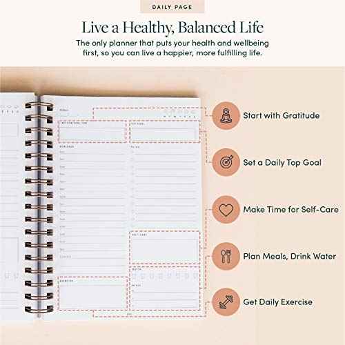 The Self-Care Planner by Simple Self - Undated 6 Month Life Planner - Daily, Monthly, Weekly - Focus on Wellness, Productivity, Achieving Goals, and Happiness (Moon, Daily Edition: 6 Months)