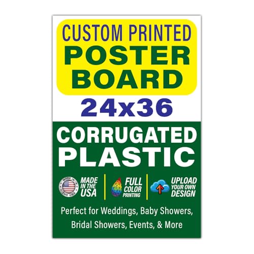 24x36 Inch Custom Corrugated Plastic Sign - Personalized Coroplast Event Poster Board for Weddings, Baby Showers & More